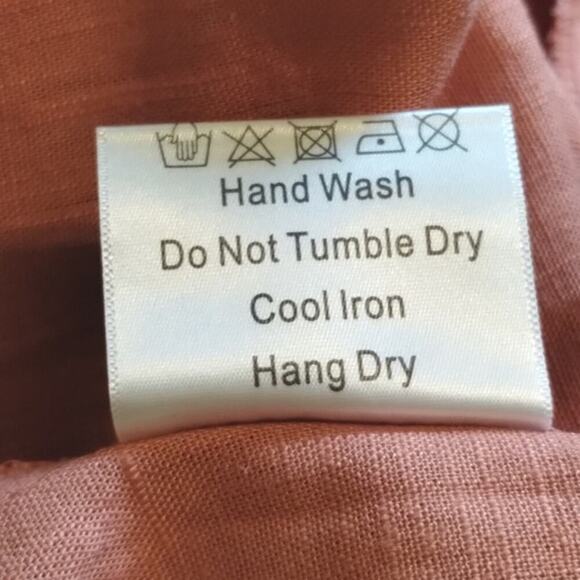 O.P.T. NEW Babydoll Aria Mocha Cotton LINEN Ruffled Sleeveless  Mini Dress S - Picture 12 of 16